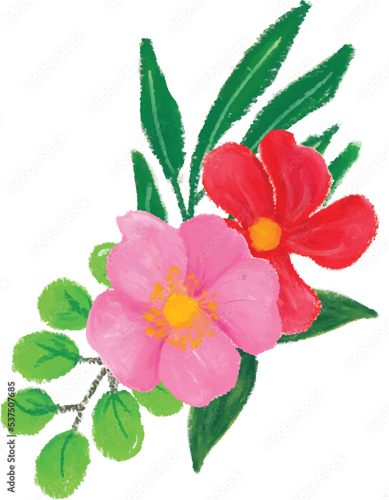 Naklejka premium Crayon Flower