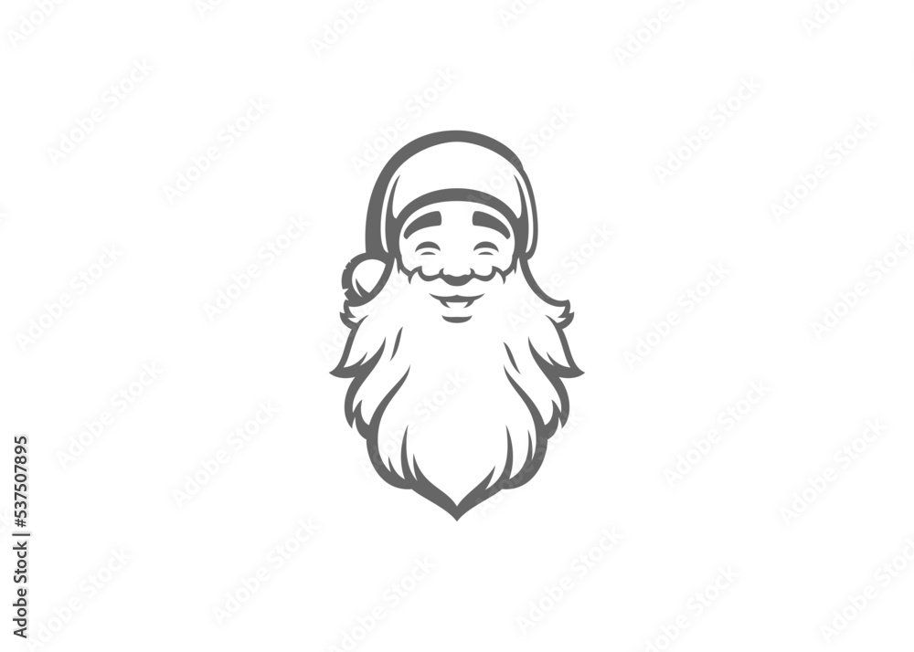 Head of positive Santa Claus vector illustration Head of positive Santa Claus vector illustration