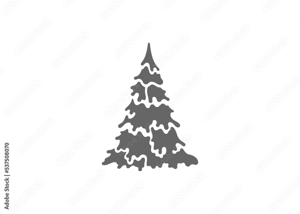 Obraz premium Creative silhouette of coniferous tree vector illustration