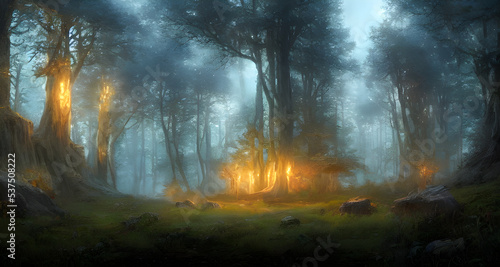 Illustration Detailed Mystical Beautiful Forest © Oblivion VC