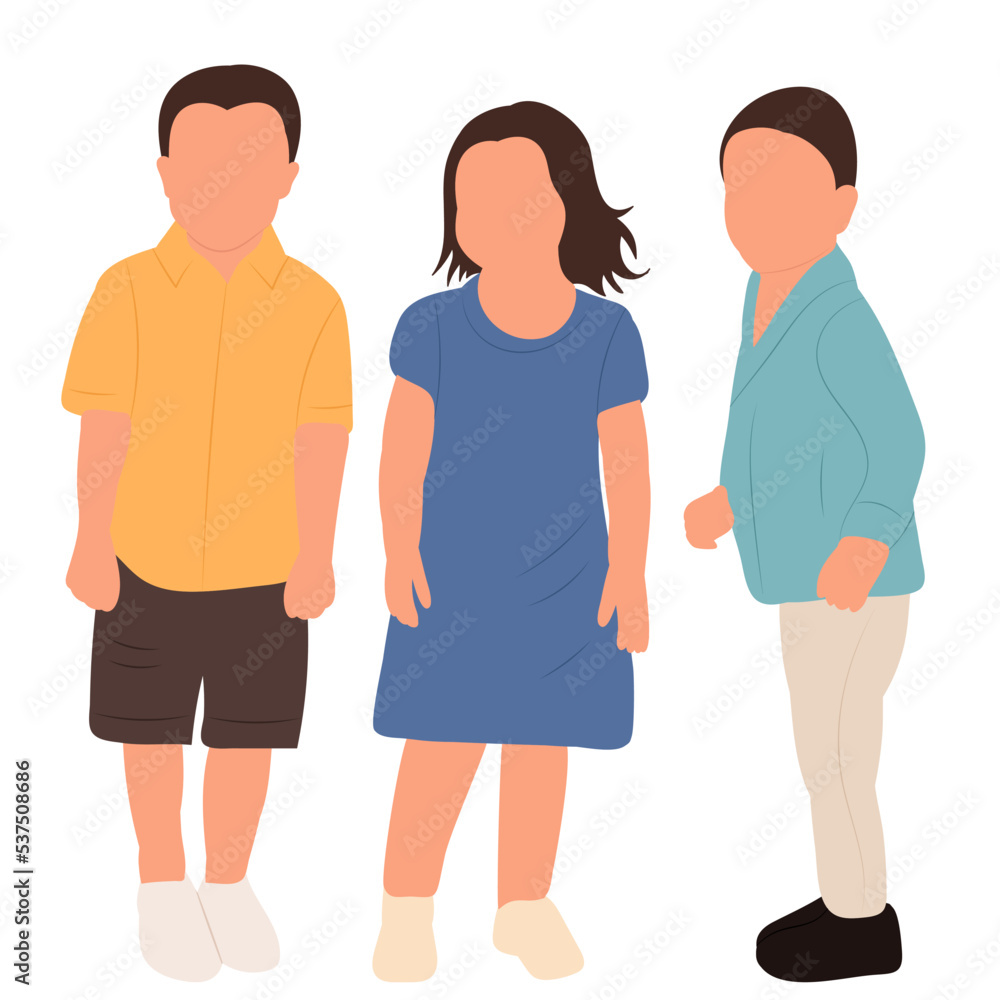Obraz premium children on white background, isolated vector