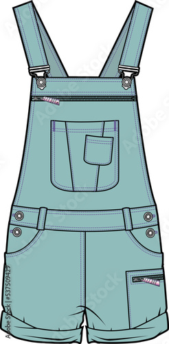 KIDS WEAR DUNGAREE BODYSUIT AND PLAYSUIT VECTOR SKETCH