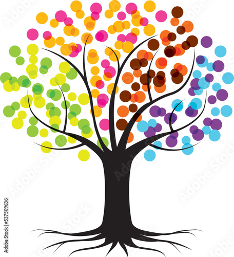 Life tree. Four seasons vector illustration.