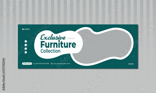 Modern furniture sale banner Template Exclusive Furniture social cover design Suitable for social media posts web internet ads