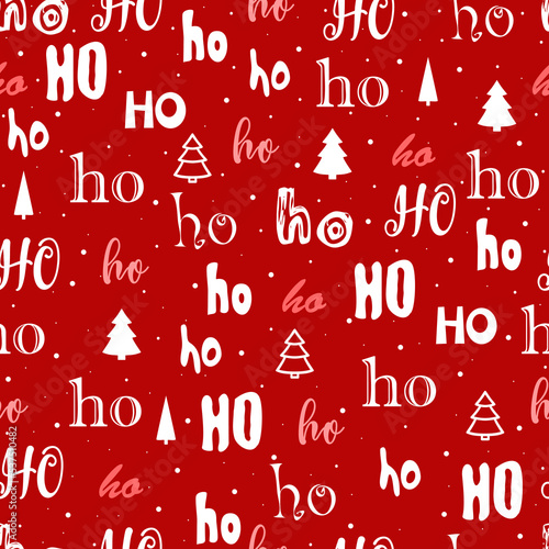 Seamless Christmas pattern. Hohoho pattern.