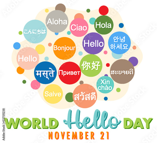 World hello day banner design