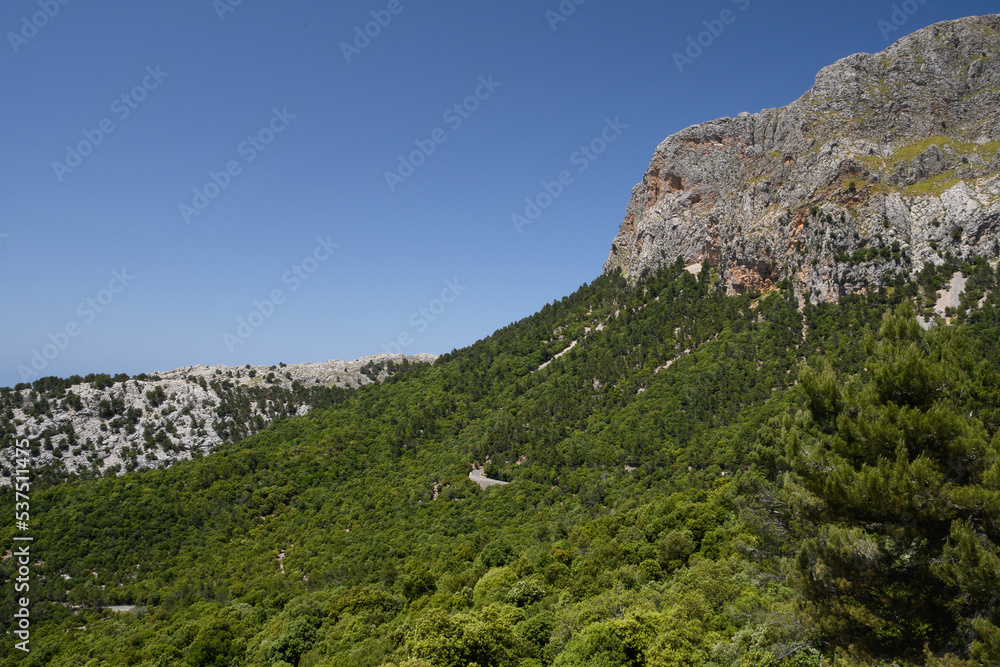 mountains in the Serra de Tramuntana, mountain range on Mallorca island (Spain, Balearic Islands) mountains in the Serra de Tramuntana, mountain range on Mallorca island (Spain, Balearic Islands)