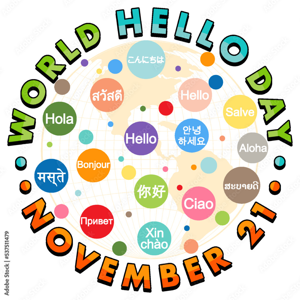 World hello day banner design World hello day banner design