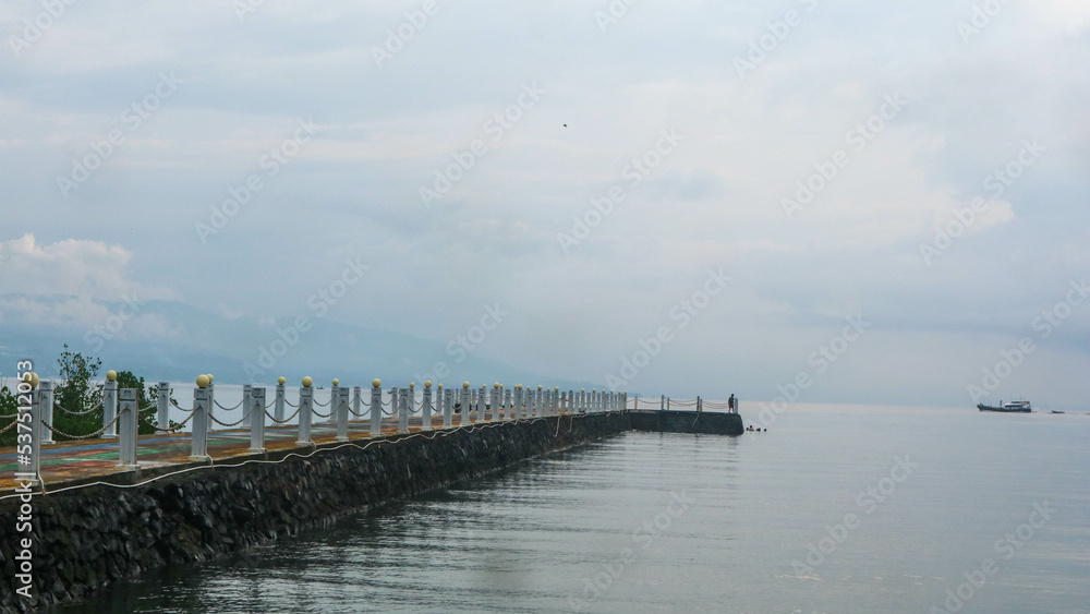 an amazing pier on manado beach