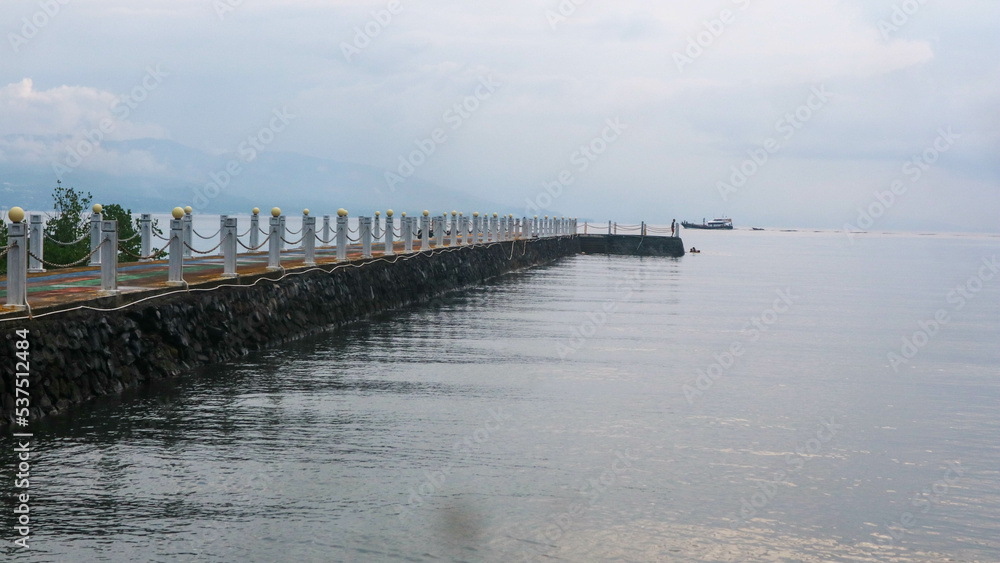 an amazing pier on manado beach
