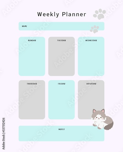 planner template for one week.
