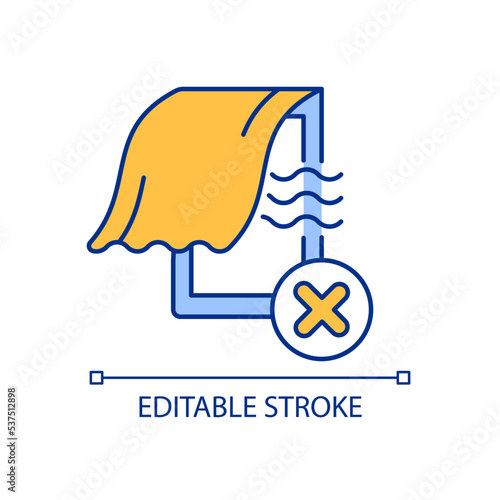 Stop window draughts RGB color icon. Airflow coming. Poor house insulation. Keeping home warm. Isolated vector illustration. Simple filled line drawing. Editable stroke. Arial font used