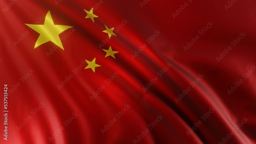 The waving Flag of China in the best quality with fabric texture. Slow motion. 4K loop animation. The waving Flag of China in the best quality with fabric texture. Slow motion. 4K loop animation.