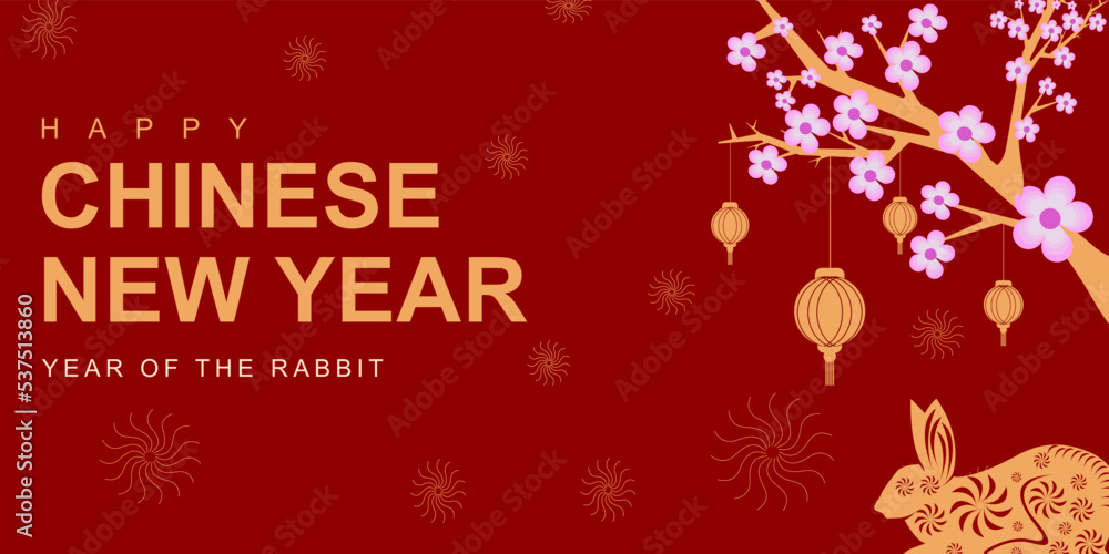 Chinese New Year Banner Design, Rabbit 