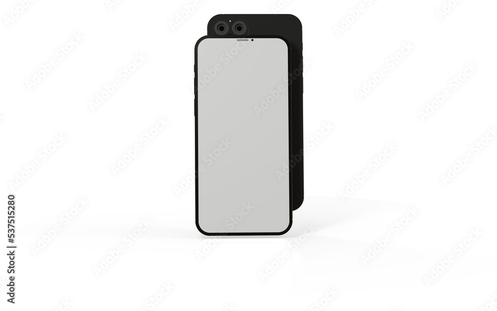 smartphone  With Blank Screen in 3d