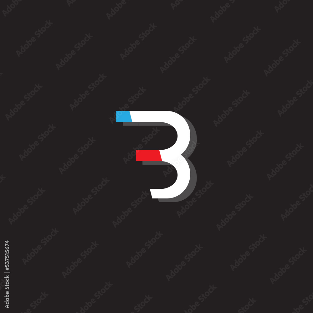 Flat design b logo template Flat design b logo template