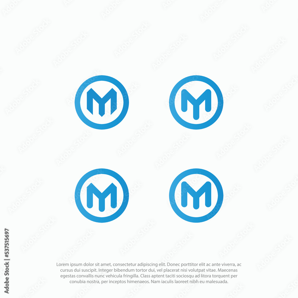 initial letter my ym linked round modern badge icon logo gradient blue initial letter my ym linked round modern badge icon logo gradient blue