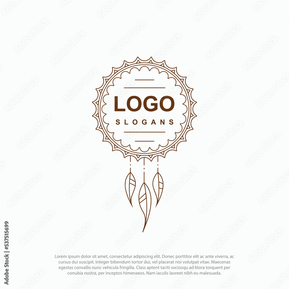 Naklejka premium Native Feather tribe ethic Logo Icon Design Template design logo Vector