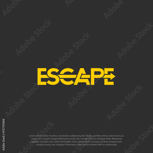 escape lettering logo design vector