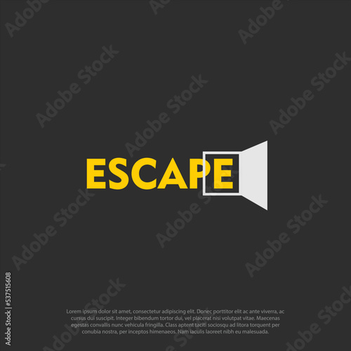 escape lettering logo design vector