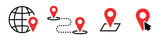 Conjunto de iconos de navegación. Ubicación, ruta, mapa, gps. Ilustración vectorial