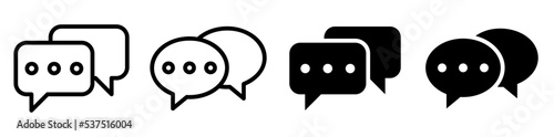 Conjunto de iconos de burbujas de mensaje. Chat, conversación. Notificación de nuevo mensaje. Ilustración vectorial photo