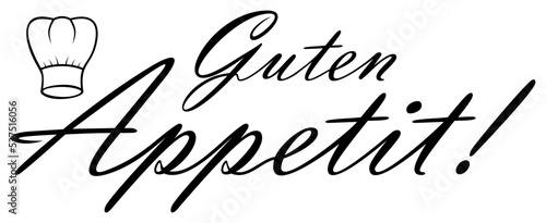 Guten Appetit Vektor Schriftzug. Weißer isolierter Hintergrund.
Übersetzung: Guten Appetit ist Enjoy your meal.
Deutscher Wunsch für ein gutes Essen.