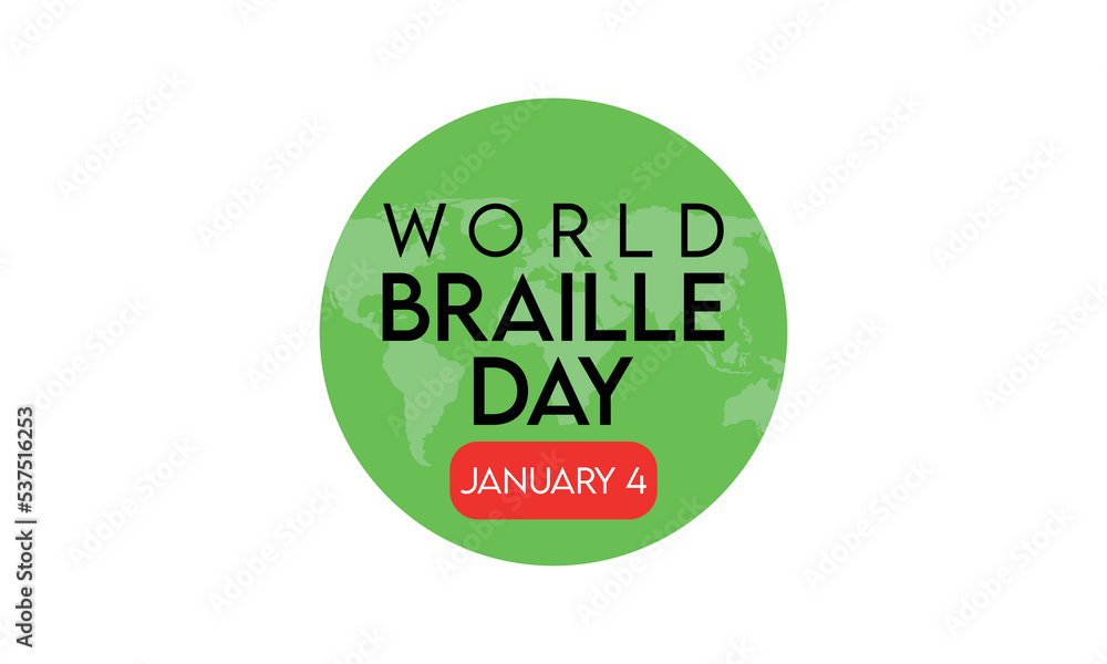 World Braille Day on January 4th, World Braille Day international holiday, World Braille Day vector World Braille Day on January 4th, World Braille Day international holiday, World Braille Day vector