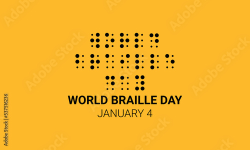  World Braille Day on January 4th, World Braille Day international holiday, World Braille Day vector