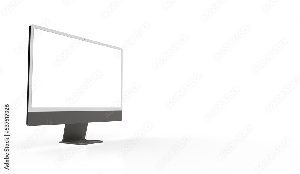 Realistic flat screen computer monitor 3de style mockup with blank screen isolated 3d Realistic flat screen computer monitor 3de style mockup with blank screen isolated 3d
