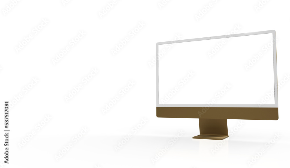 Workspace blank screen desktop computer, Mockup computer Workspace blank screen desktop computer, Mockup computer