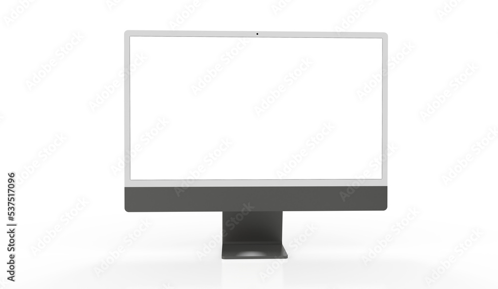 Workspace blank screen desktop computer, Mockup computer Workspace blank screen desktop computer, Mockup computer