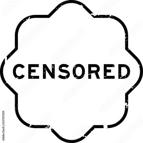 Grunge black censored word rubber seal stamp on white background