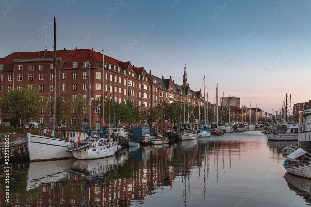 Beautiful view of the canal in Copenhagen, Denmark