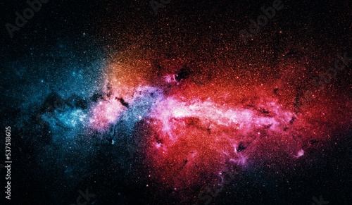 Space and glowing nebula background. 3d Illustration.