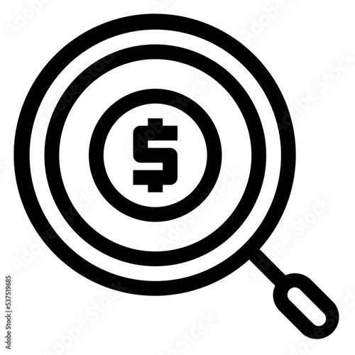 Icon Money Search With Style Outline