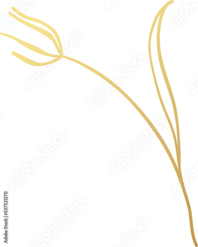 Gold hand drawn flower