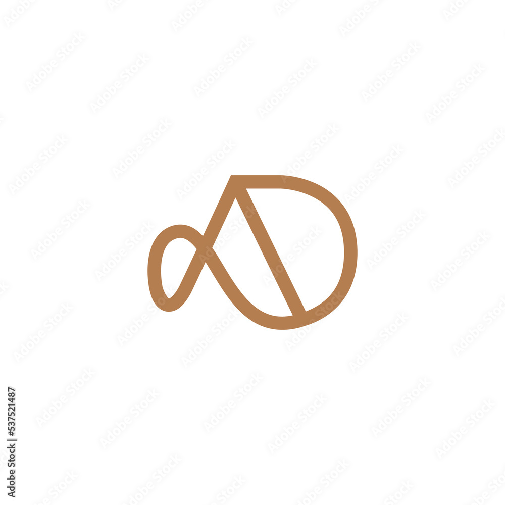 Initial AD Line Monogram Logo Vector. Letter DA Typography Icon. Initial K Luxury Alphabet. Modern, Elegant, Luxury Style for Company Brand Identity Initial AD Line Monogram Logo Vector. Letter DA Typography Icon. Initial K Luxury Alphabet. Modern, Elegant, Luxury Style for Company Brand Identity