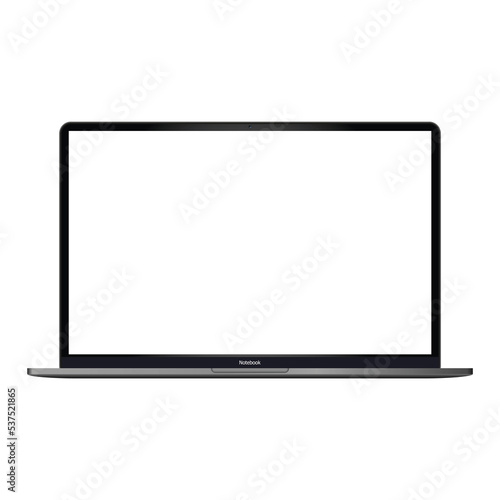 Modern thin frame realistic laptop, notebook or ultrabook mockup