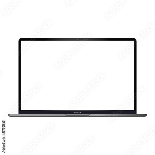 Modern thin frame realistic laptop, notebook or ultrabook mockup