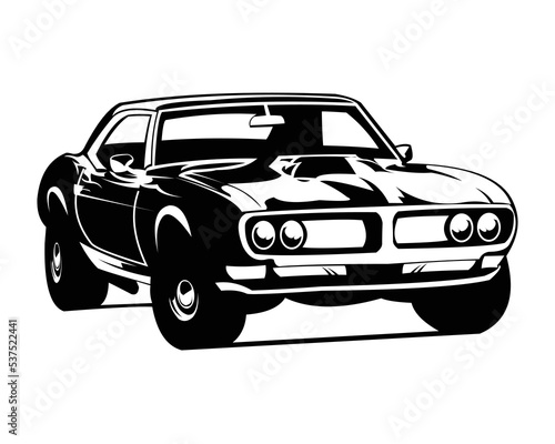isolated american muscle car illustration vector
