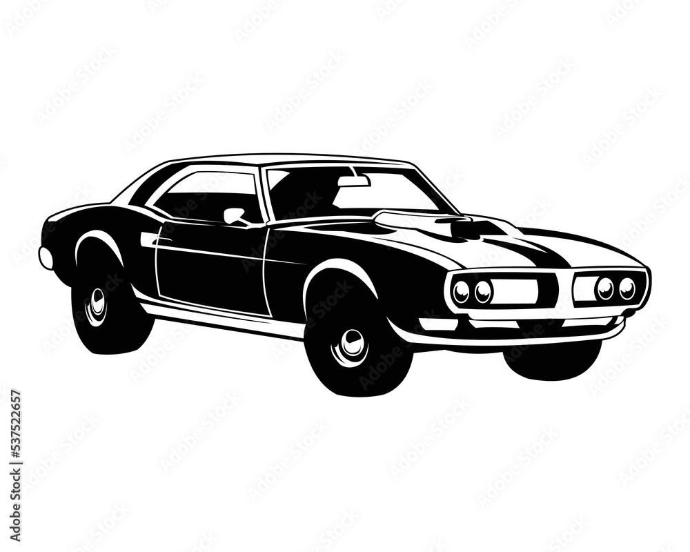 Naklejka premium american muscle car illustration vector isolated