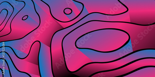 Modern abstract background. Futuristic waves as presentation wallpaper. Gradient wavy labyrinth for flyers, posters. Vector