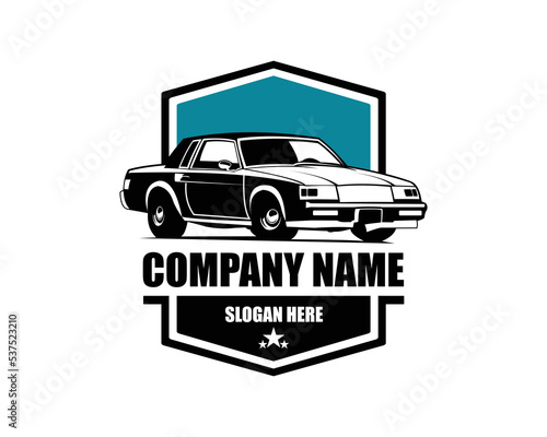 Muscle Car Logo Design .This logo is suitable for garage, workshop, repair shop, old or classic style car repair shop. Also for car restoration, repair and racing