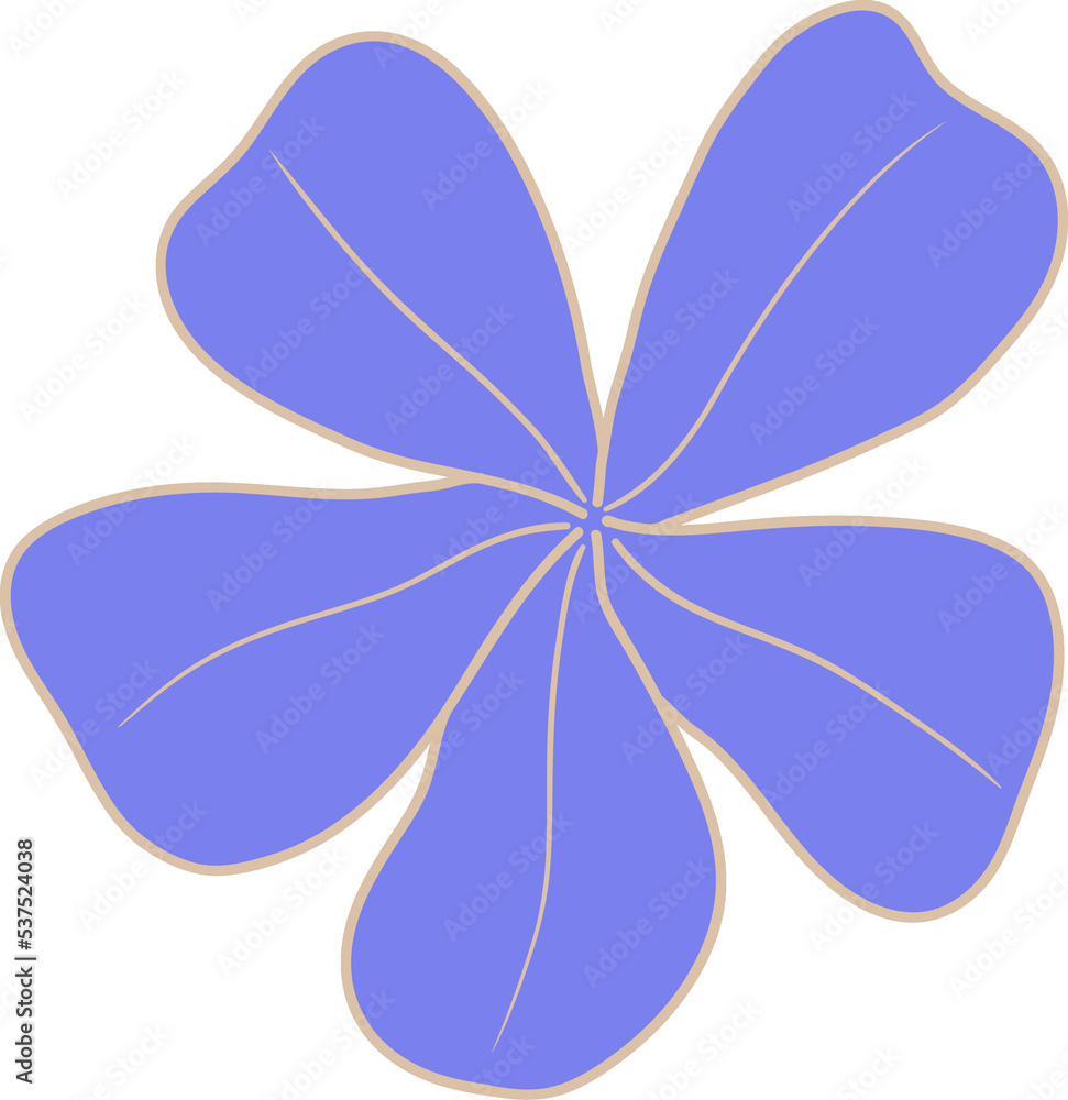 Fototapeta premium Purple flower gold line illustration