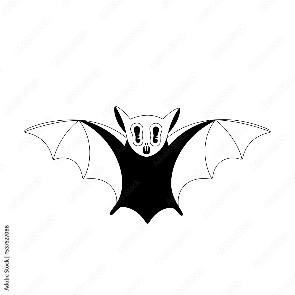 Vampire bat. Halloween spooky cartoon character isolated on white ...