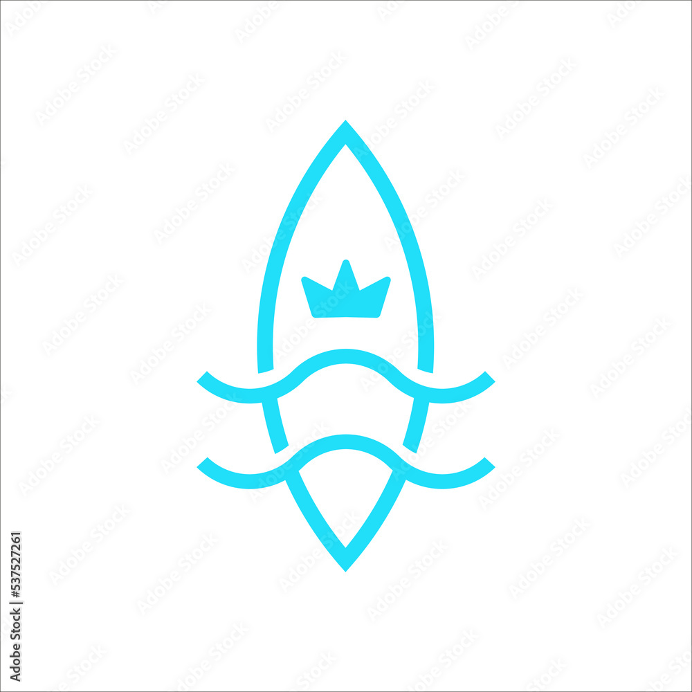 surfboard and waves logo design vector surfboard and waves logo design vector