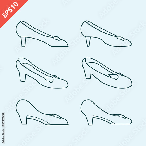 red women shoes design vector flat isolated illustration