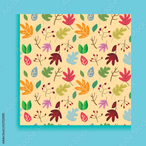 Seamless vector pattern with stylized autumn leaves.