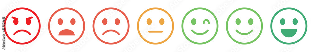 Set of colored emoji. Set of emoticons line icons. Set of colored emoji. Set of emoticons line icons.